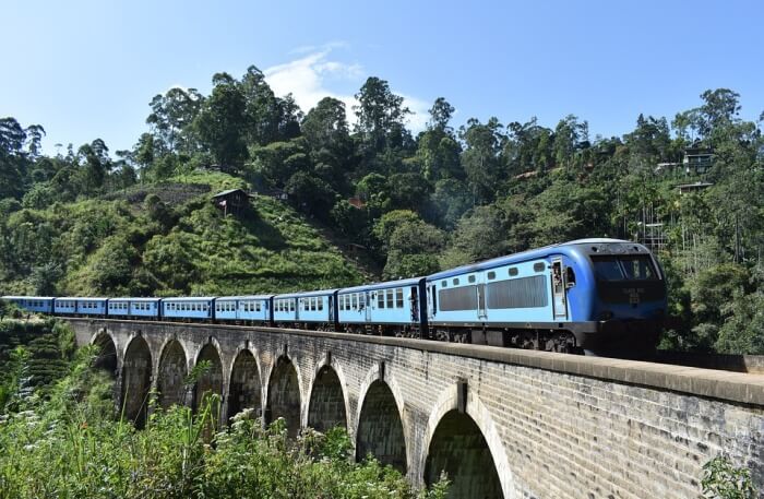 Train on bridge
