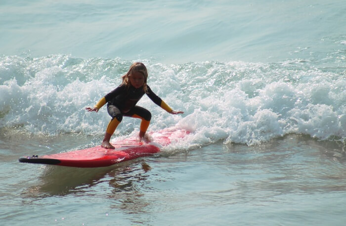 Surfing in water