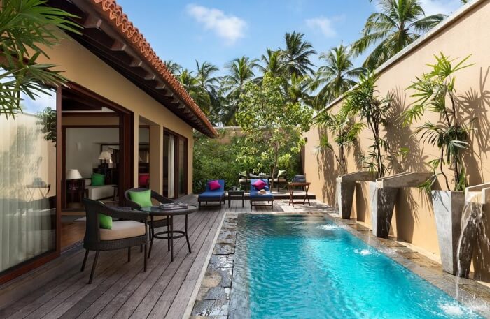 Pool view of villa