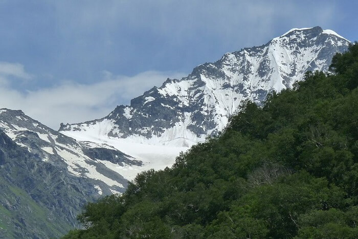 snow capped peaks
