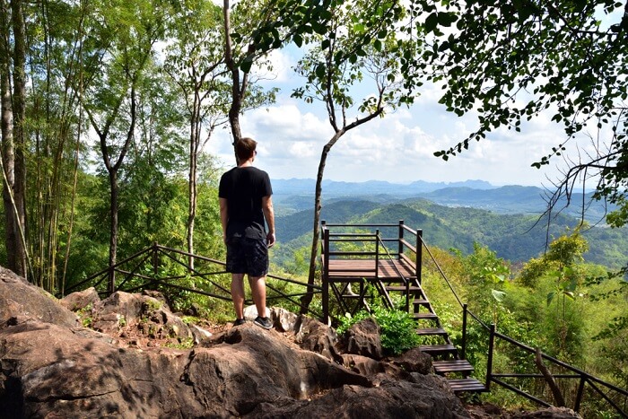 person looking from the peak in the park