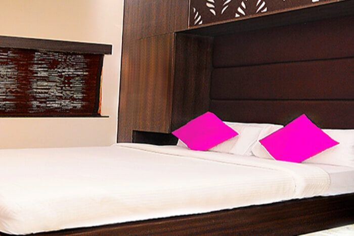 Bed with cushions
