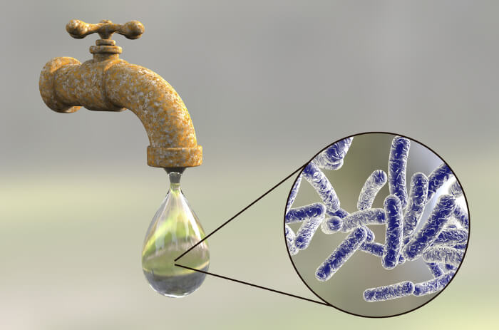 Infected tap water